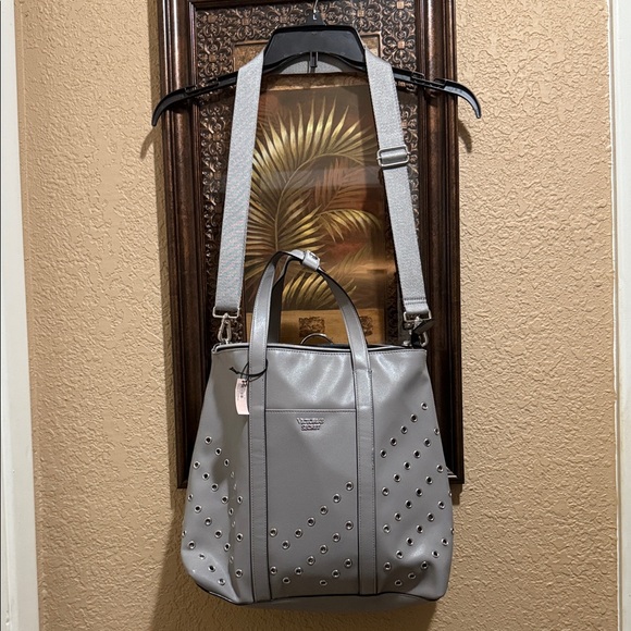 NWT Victoria\'s Secret Gray Studded Women\'s Backpack & Business Tote. Versatile. main image 12